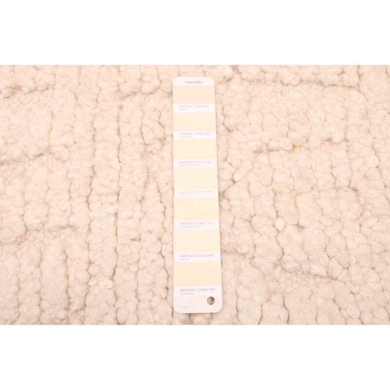 ECARPETGALLERY Hand-knotted Looma Cream Wool Rug - 7'9 x 9'11