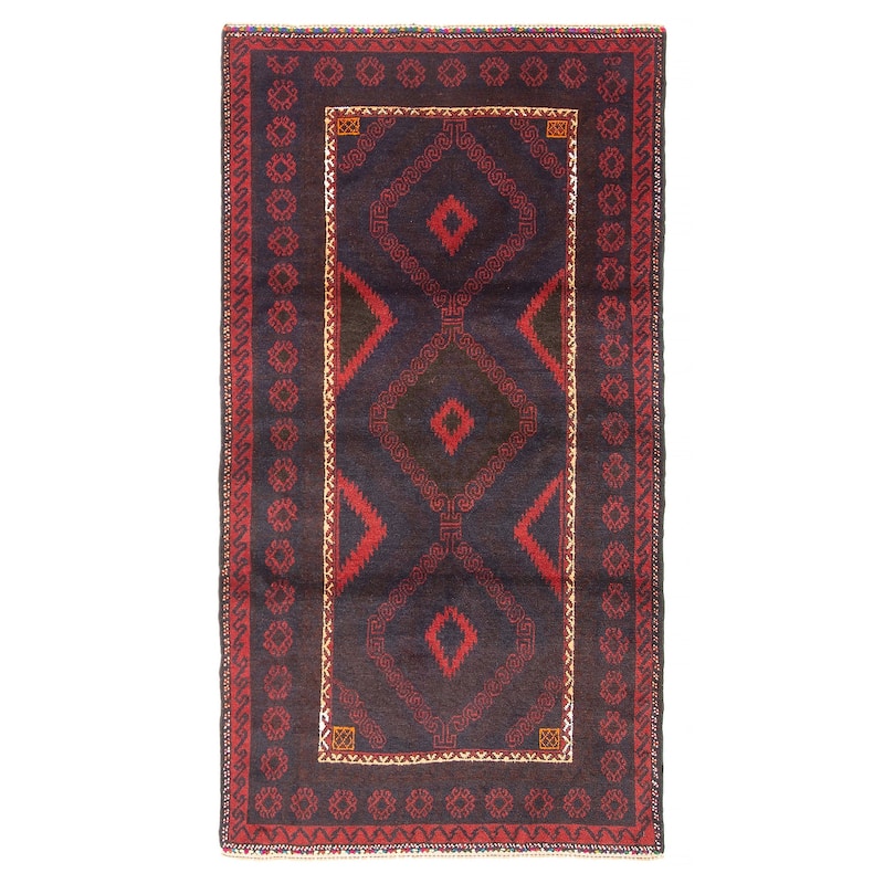 ECARPETGALLERY Hand-knotted Teimani Dark Navy Wool Rug - 3'5 x 6'4 - Dark Navy - 3'5 x 6'4