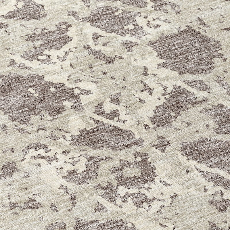 Machine Washable Indoor/ Outdoor Abstract Modern Chantille Rug
