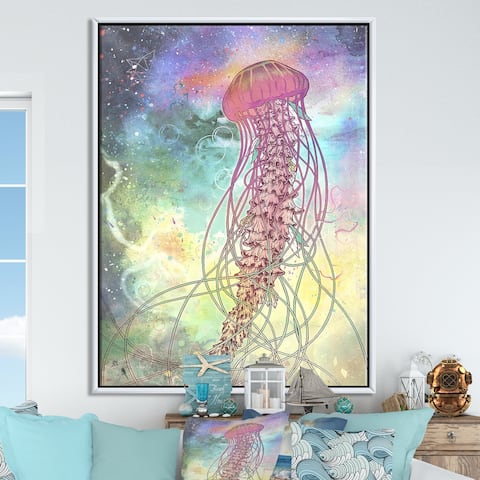 Designart 'Space Jelly' Nautical & Coastal Gallery-wrapped Framed Canvas