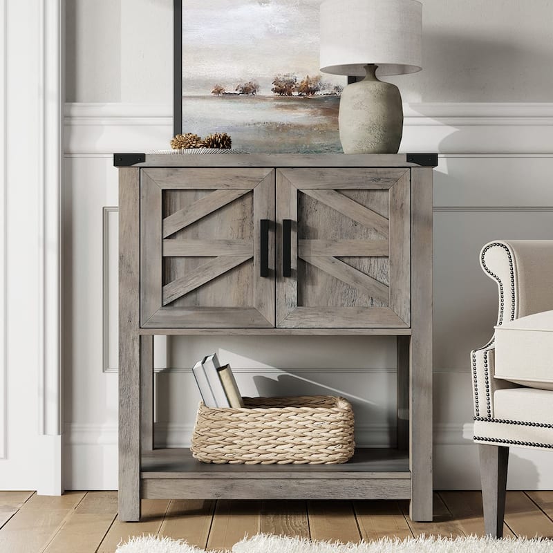 WAMPAT Farmhouse Cabinet, Wood Buffet Sideboard for Living Room