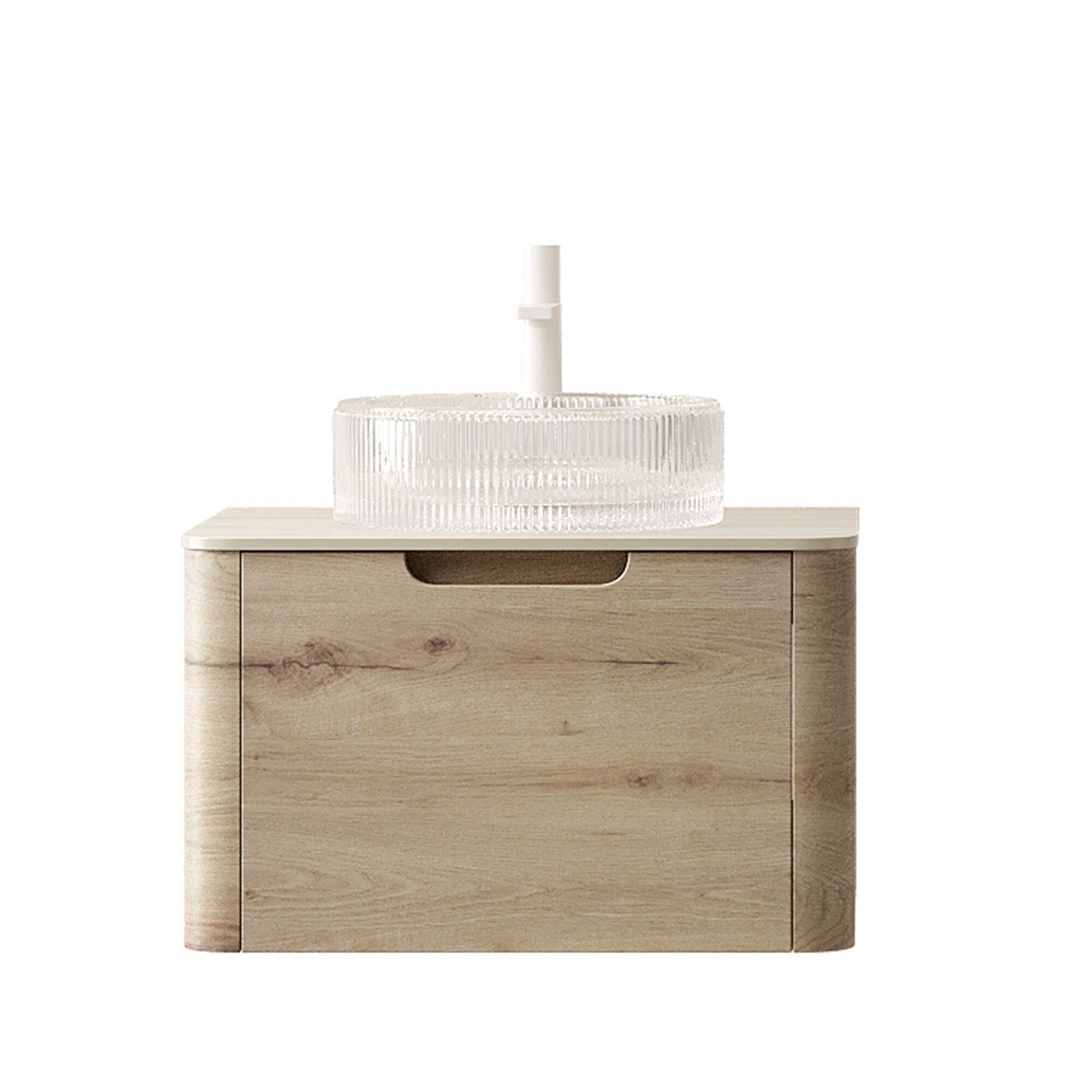 GDFStudio - Xai Floating Bathroom Vanity with Transparent Round