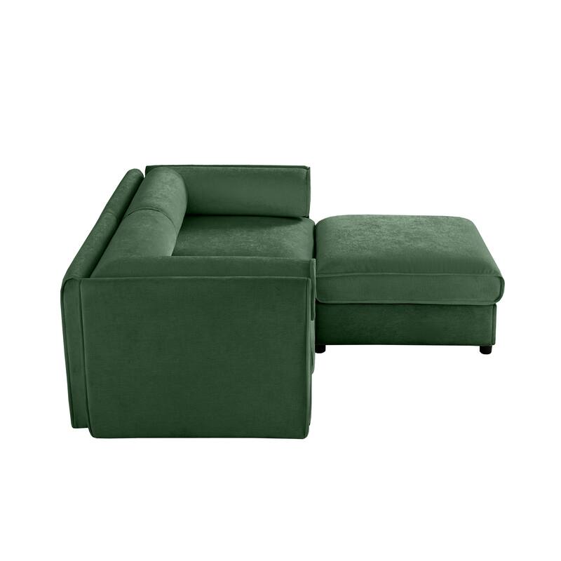 GDFStudio - Ashwood Chenille 2-Seater Sofa With 1 Ottoman
