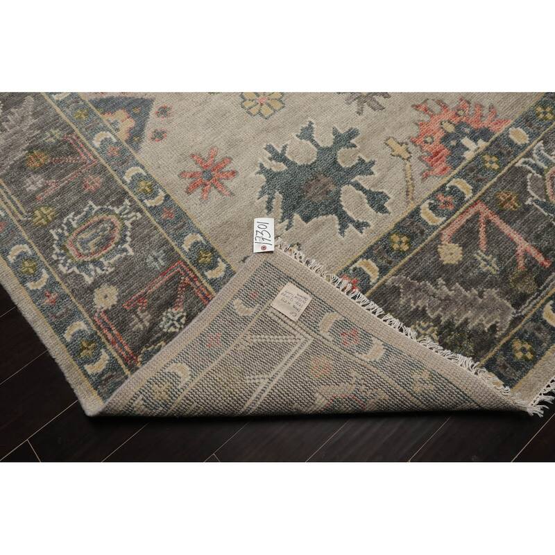 LoomBloom Muted Turkish Oushak Hand Knotted Area Rug Gray Color