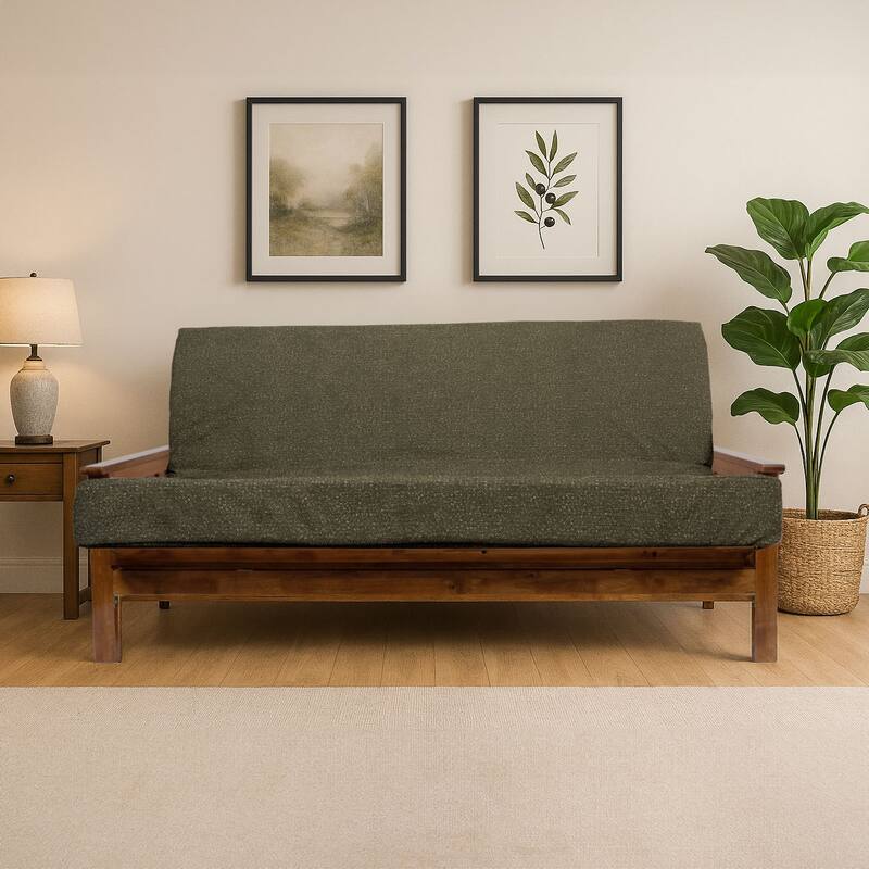 Memory Foam Infused Futon Mattress Full XL - Washable Removable Cover, Thick Foldable Sofa Bed Cushion (Frame NOT Included)
