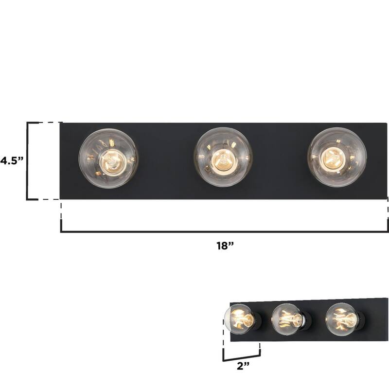Westinghouse Lighting Three-Light Matte Black Indoor Wall Fixture