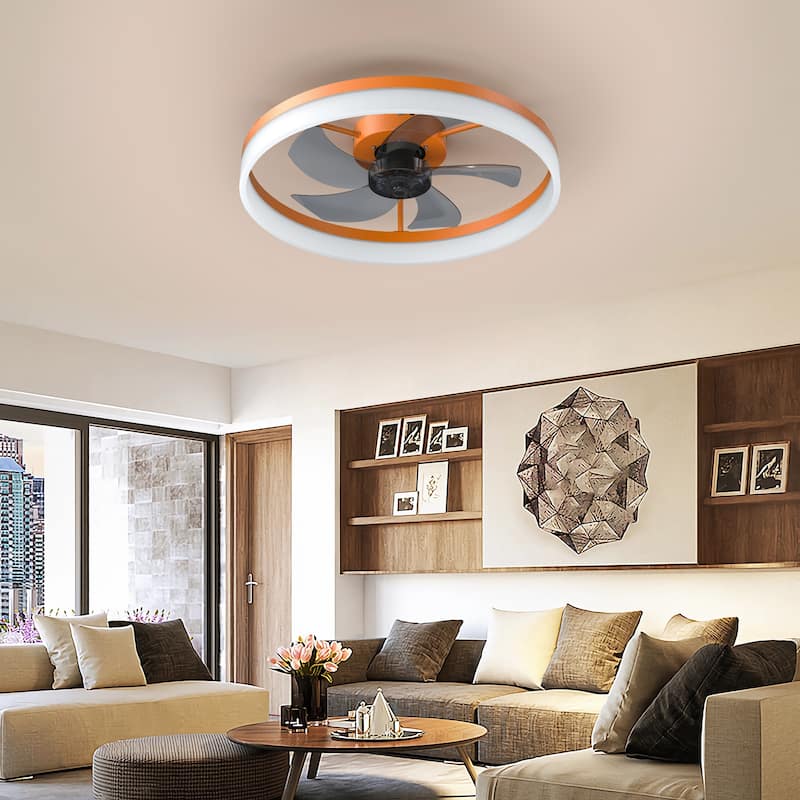 Ceiling Fans with Lights Dimmable LED Embedded installation of thin modern ceiling fans