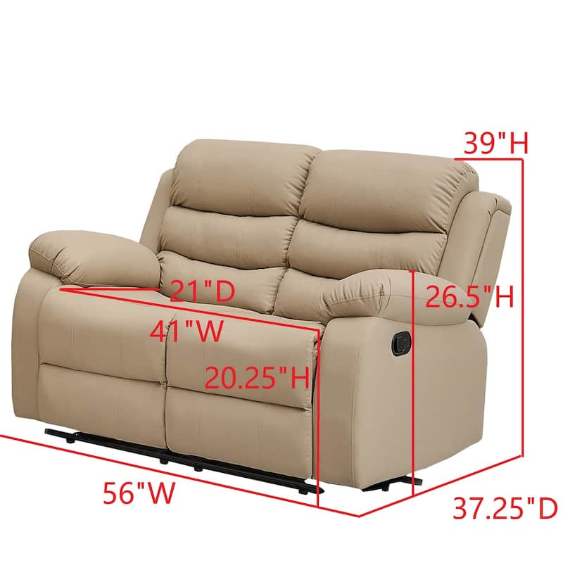 Selena Vinyl 3-Position Comfort Reclining Loveseat