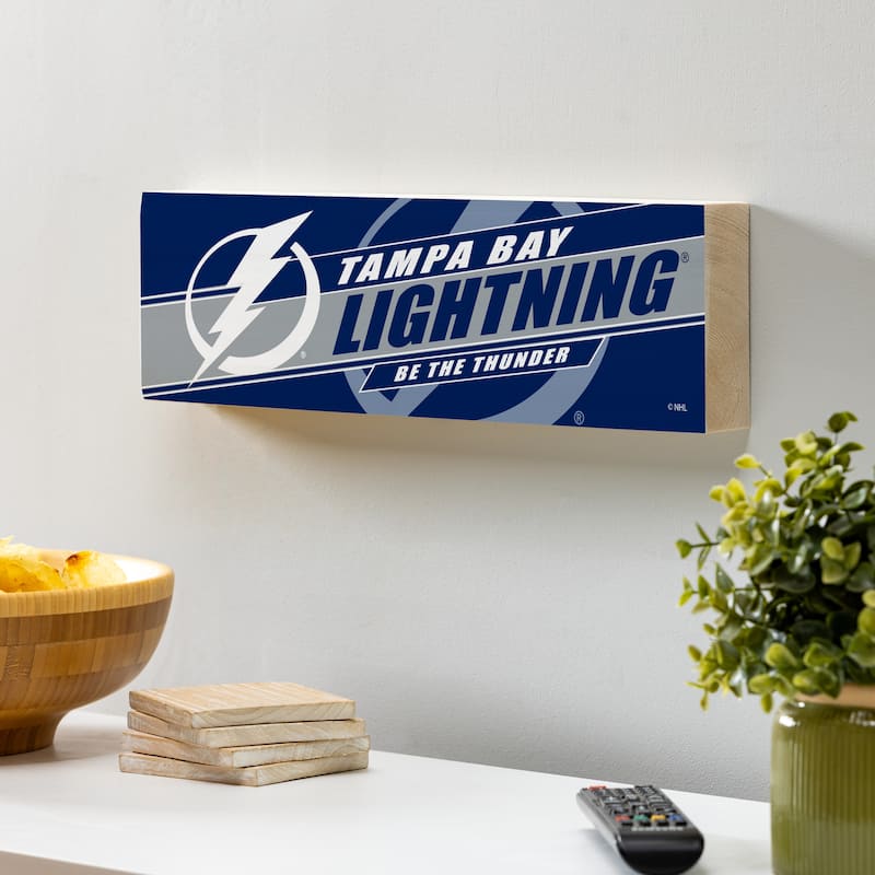 Tampa Bay Lightning Wooden Tabletop Mantel Shelf Sign