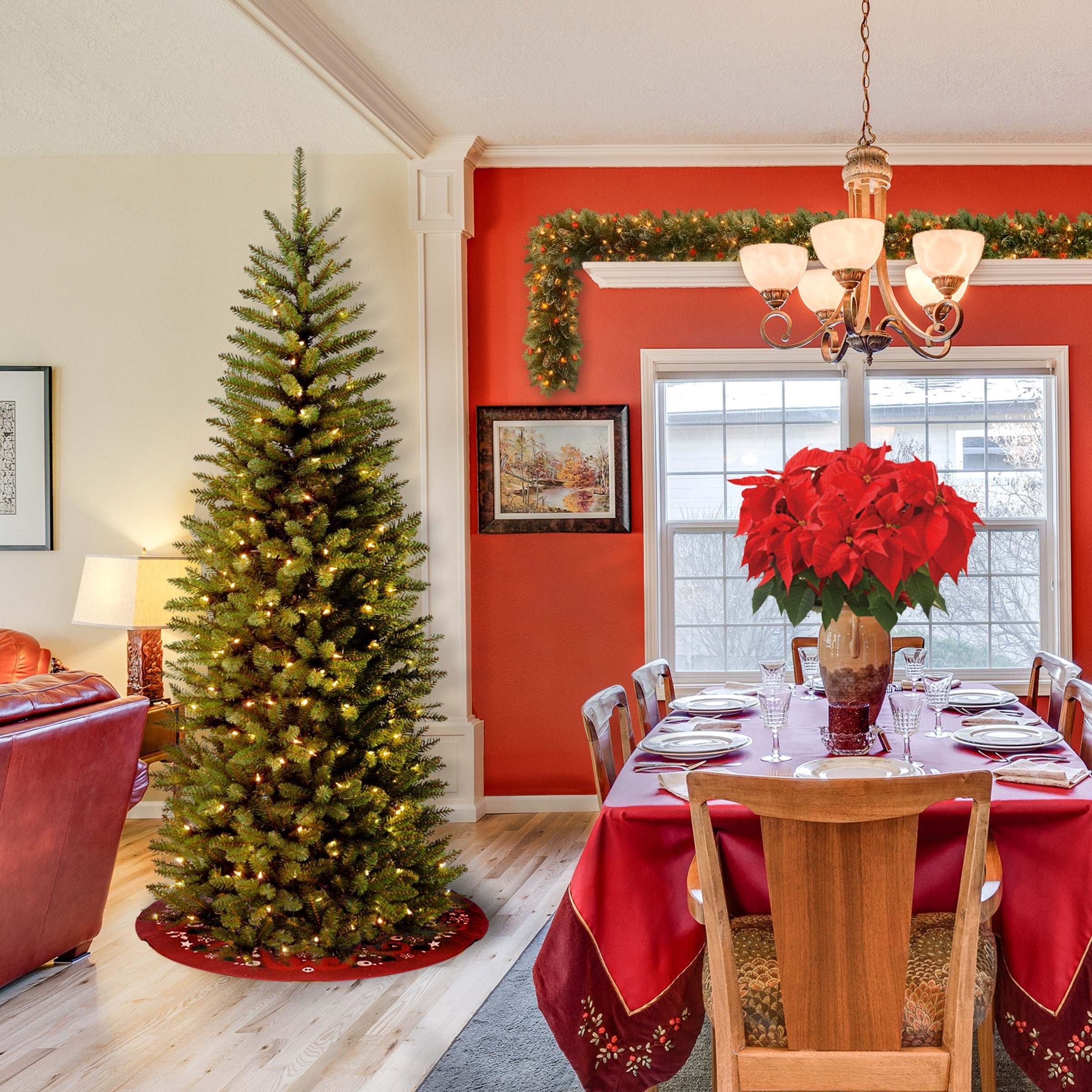 National Tree Company 6 ft. Pre-Lit Kingswood® Fir Pencil Christmas Tree - 6 Foot