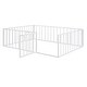 preview thumbnail 4 of 9, White Full Size Metal Floor Bed Frame with Fence and Door for Kids' Bedroom