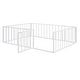 preview thumbnail 4 of 9, White Full Size Metal Floor Bed Frame with Fence and Door for Kids, Boys and Girls, Bedroom