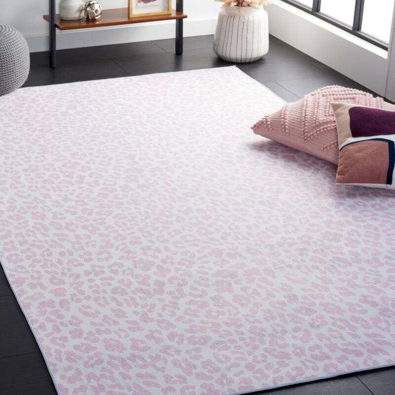 SAFAVIEH Faux Hide Machine Washable Slip Resistant Deepali Rustic - 3' x 5' - Ivory/Pink - Rectangle