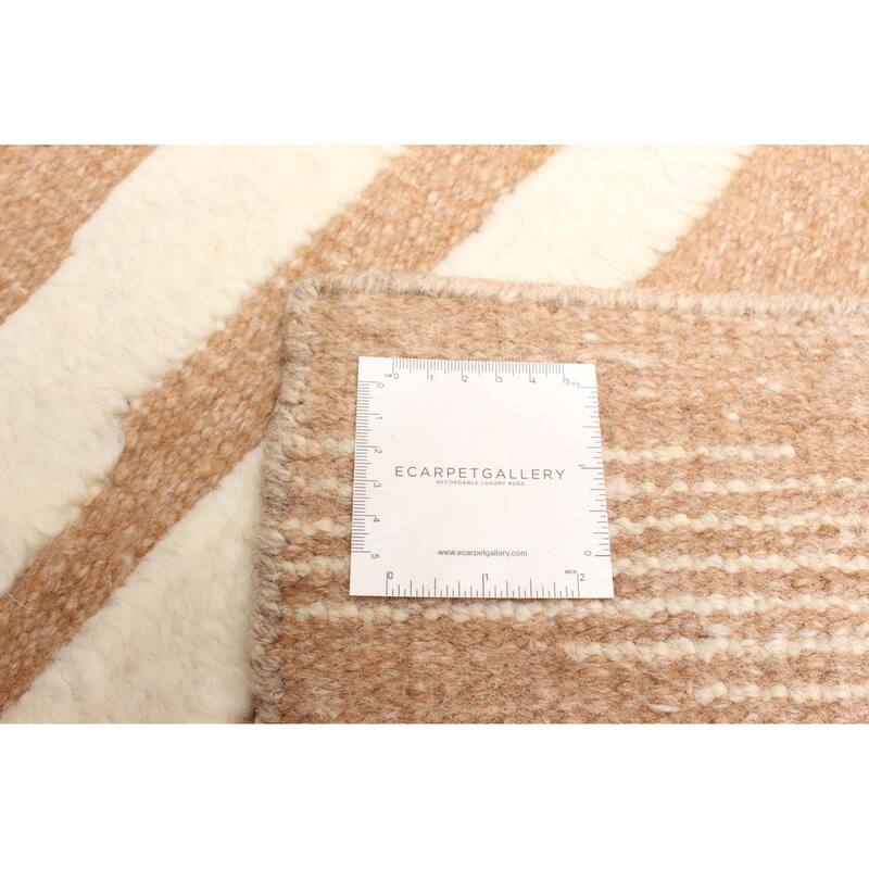 ECARPETGALLERY Hand-knotted Tangier Brown Wool Rug - 5'0 x 8'2