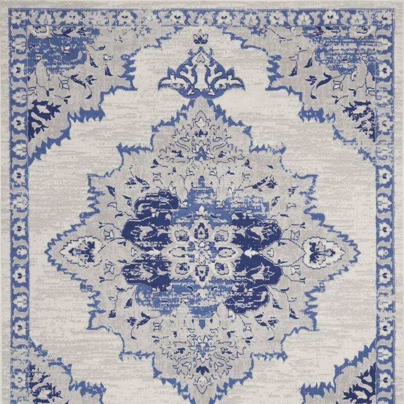 Power Loomed Distressed Floral Non Skid Stain Resistant Area Rug - 120' X '96' X '0.39
