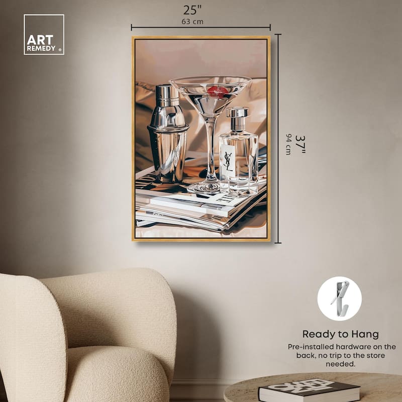 Martini Magazine Stack Canvas by Art Remedy