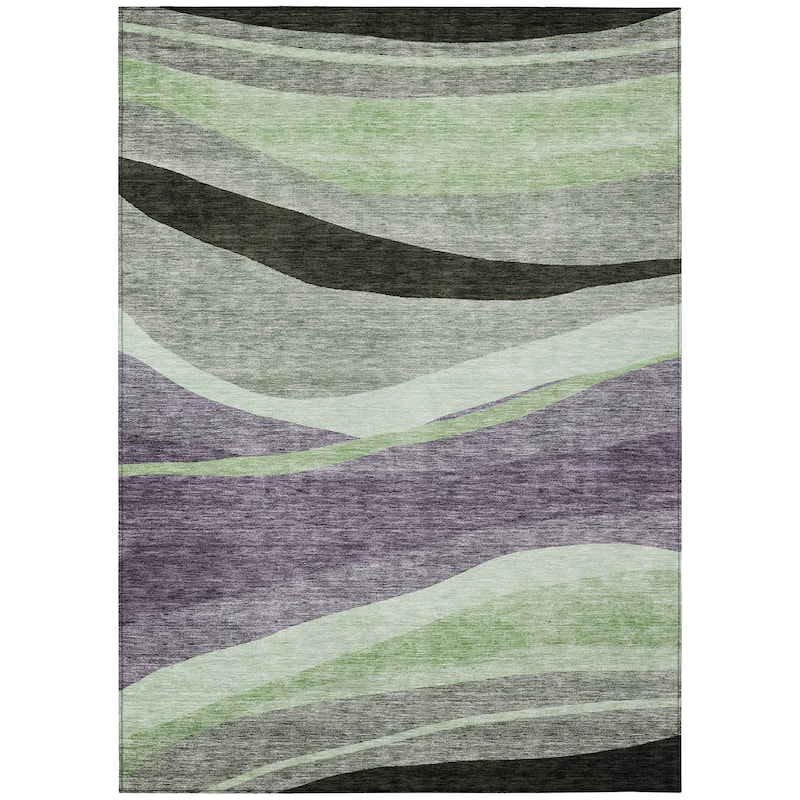 Machine Washable Indoor/ Outdoor Contemporary Deco Chantille Rug