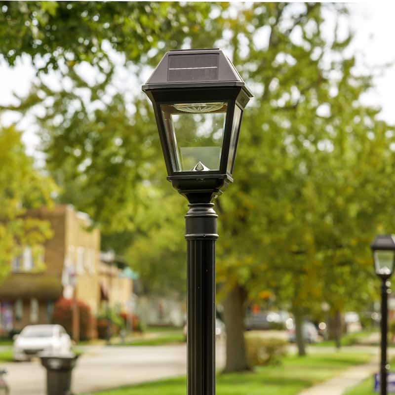 Gama Sonic Imperial III 1-Light Commercial Solar Post Light w/ 2 Color