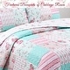 preview thumbnail 4 of 5, Cozy Line Tiffany Pink Garden Floral Reversible Bedding Quilt Set