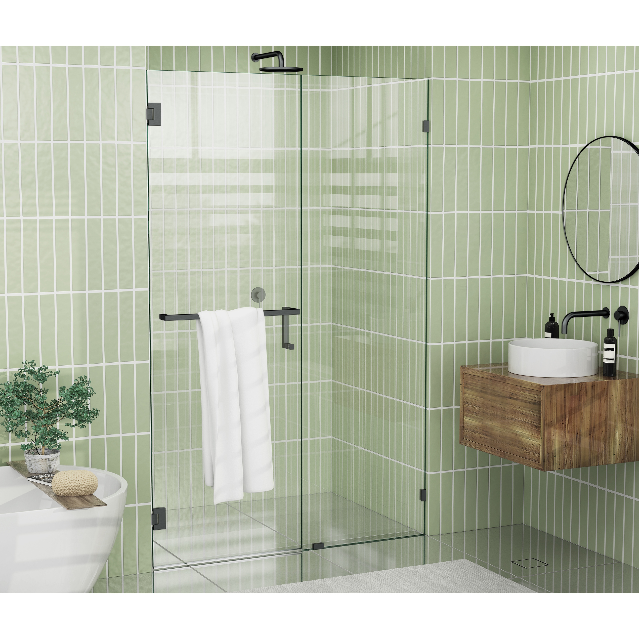 Towel bar for new arrivals glass shower door