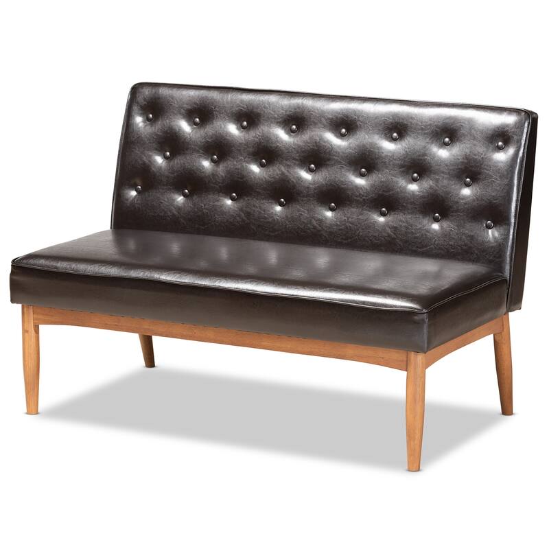 Riordan Mid-Century Upholstered and Walnut 3-PC Dining Nook Set