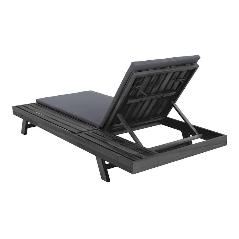 Christopher Knight Home - Molino Modern Outdoor Acacia Wood 4-Position Adjustable Chaise Lounge with Water-Resistant Cushion