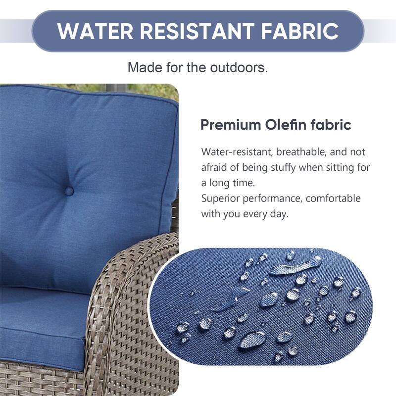 Gymojoy Outdoor Wicker Patio Furniture Sofa Chair Set Weather-Resistant