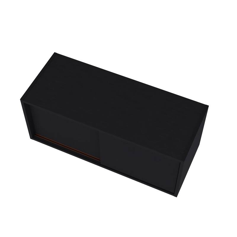 GDFStudio - Morgan Sleek Modern Floating Cabinet with Sliding Door for Efficient Office Storage