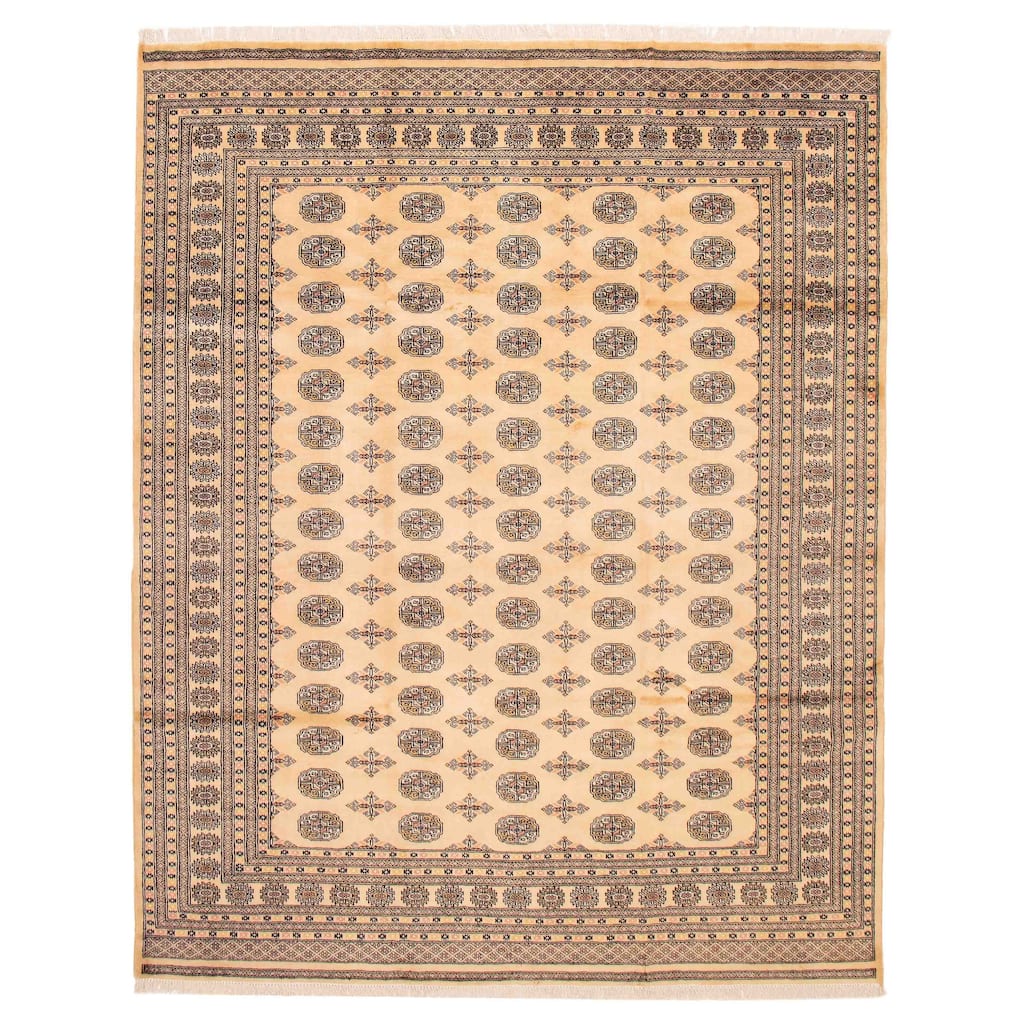ECARPETGALLERY Hand-knotted Finest Peshawar Bokhara Ivory Wool Rug - 8'1 x 10'2