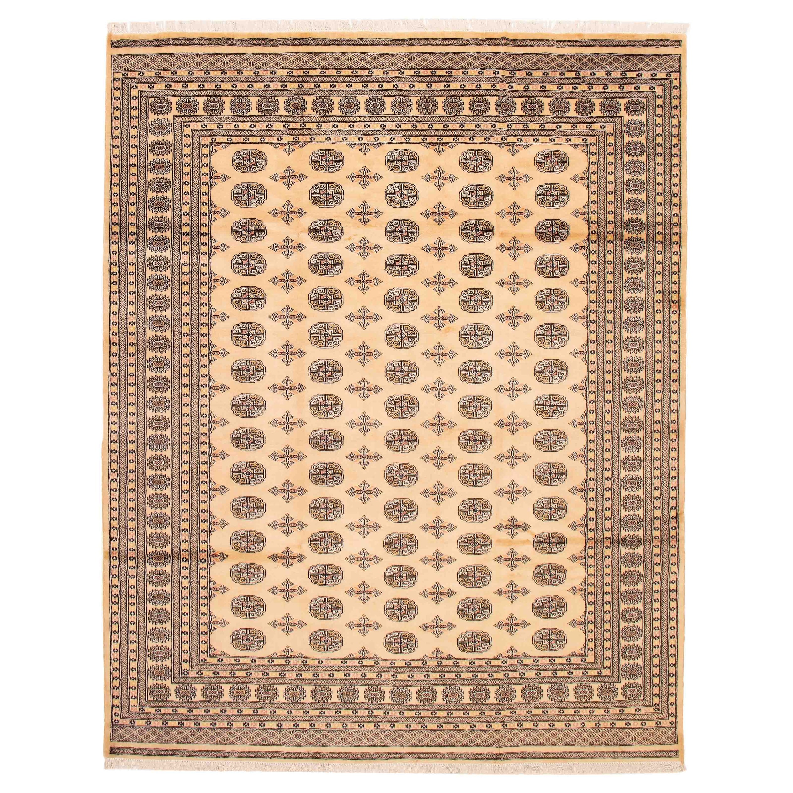 ECARPETGALLERY Hand-knotted Finest Peshawar Bokhara Ivory Wool Rug - 8'1 x 10'2