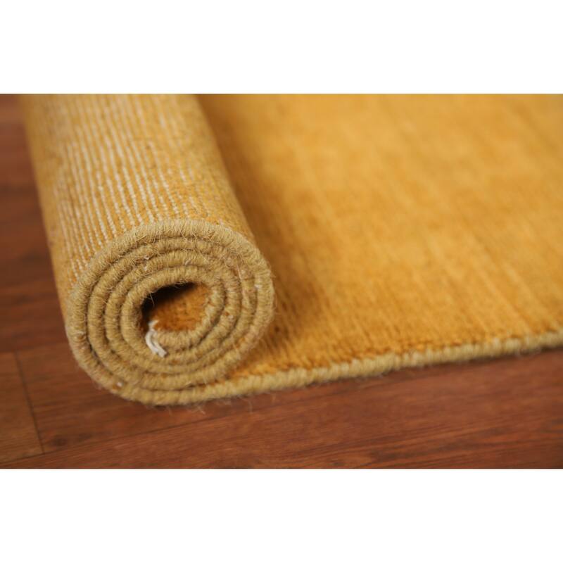 Gold Gabbeh Modern Foyer Rug Handmade Wool Carpet - 2'9"x 4'0"
