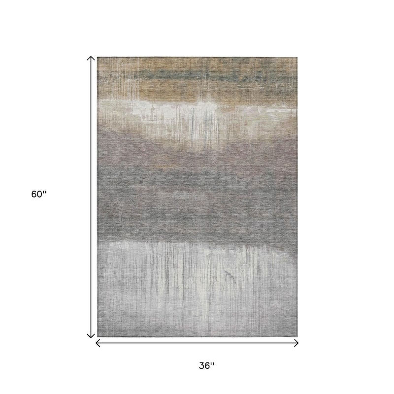 HomeRoots Abstract Transitional Rectangle Outdoor Rug