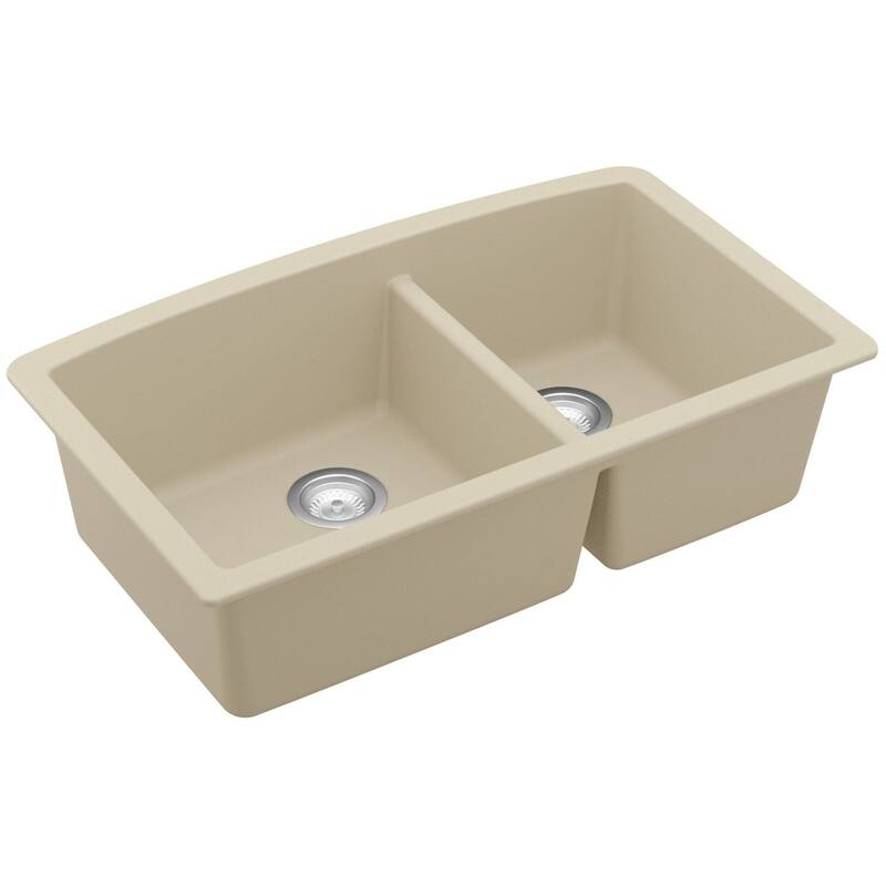 Karran USA QU-711 Quartz QU 32" Undermount Double Basin Quartz - Bisque