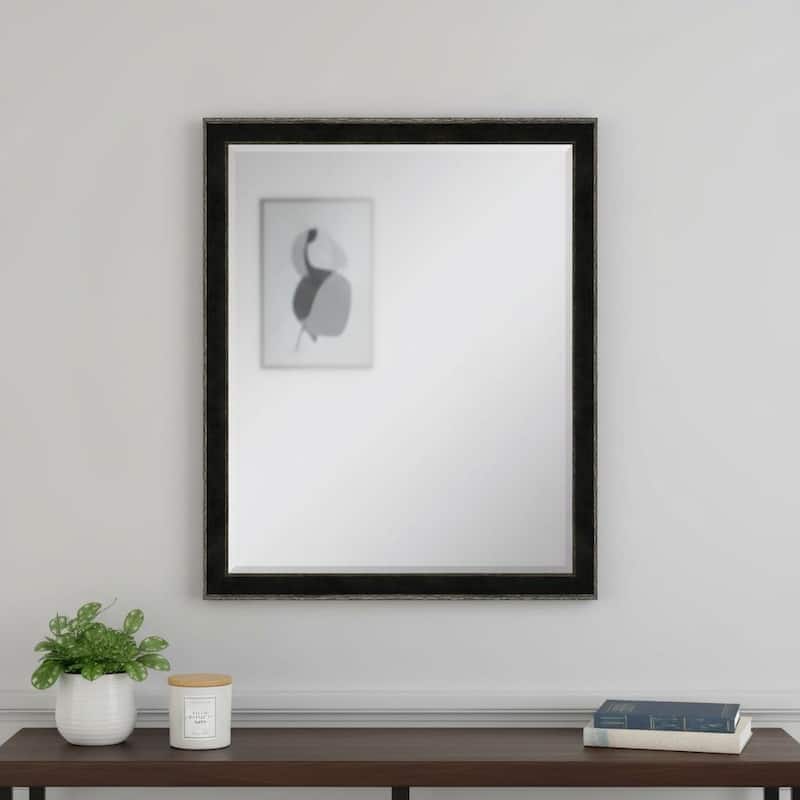 HomeRoots 32" Dark Brown Wood Accent Mirror - 26.00 in. x 32.00 in. x 2.00 in. - 26.00 in. x 32.00 in.  x 2.00 in.