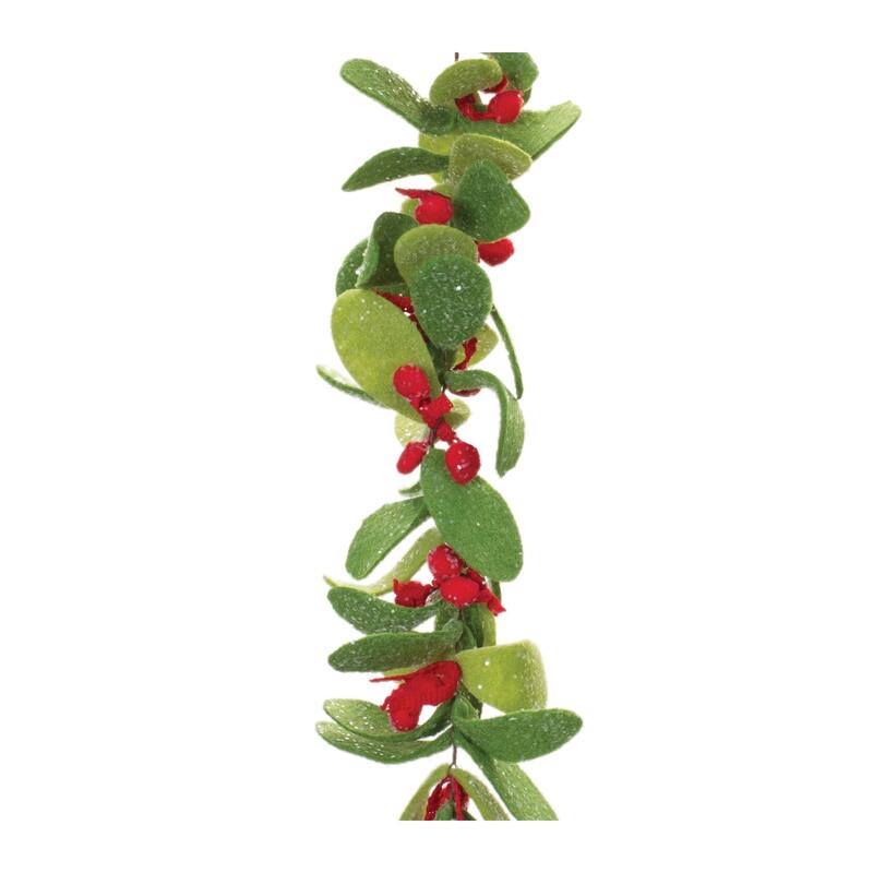 Fabric Mistletoe String Garland (Set of 2) - Green
