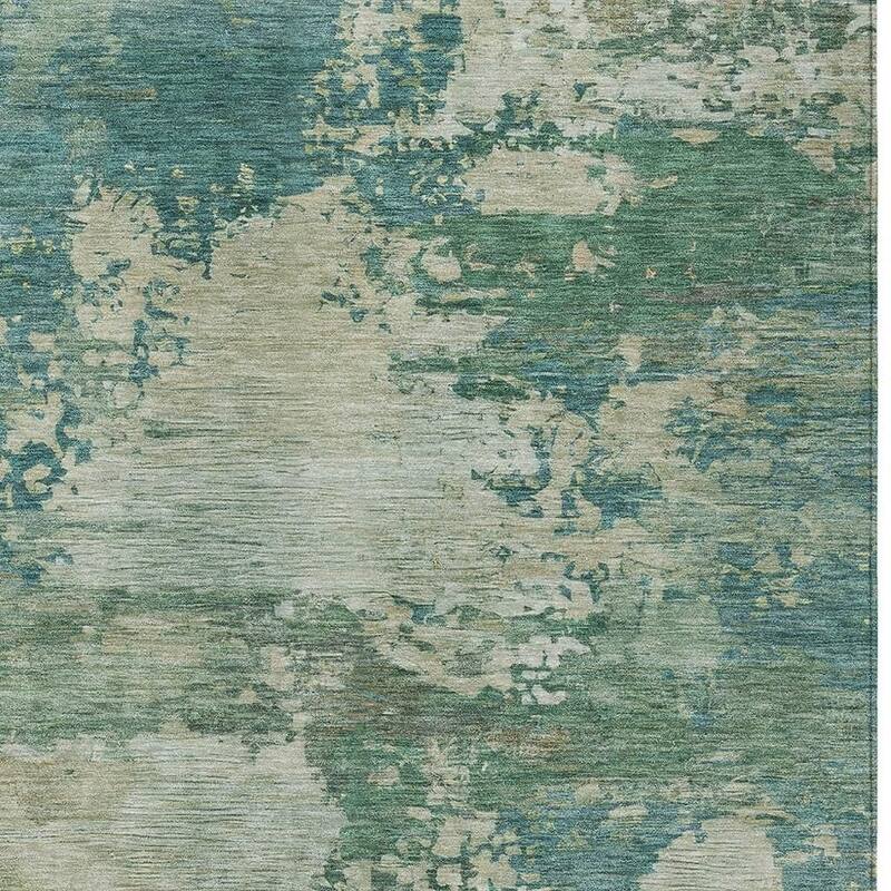 HomeRoots Abstract Transitional Rectangle Outdoor Rug - 3' x 5'