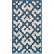 preview thumbnail 127 of 175, SAFAVIEH Courtyard Marita Indoor/ Outdoor Waterproof Patio Backyard Rug 2' x 3'7" - Navy/Beige