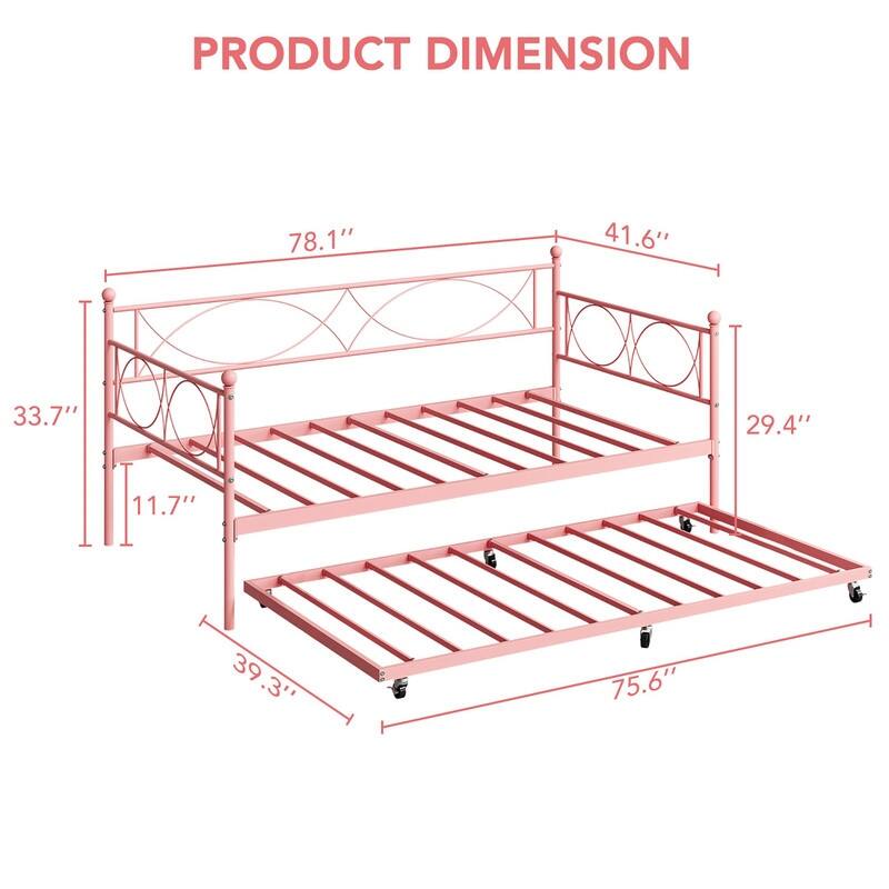 Twin Metal Daybed with Pull-Out Trundle