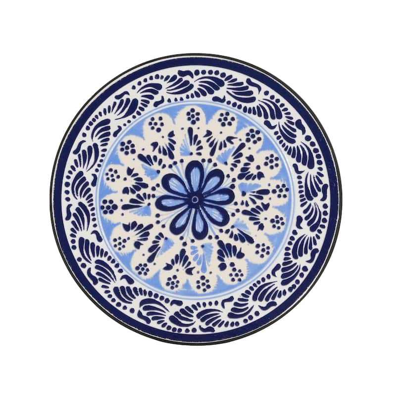 Christopher Knight Home - Camille Ceramic Tile and Iron Outdoor Side Table with French Country Charm