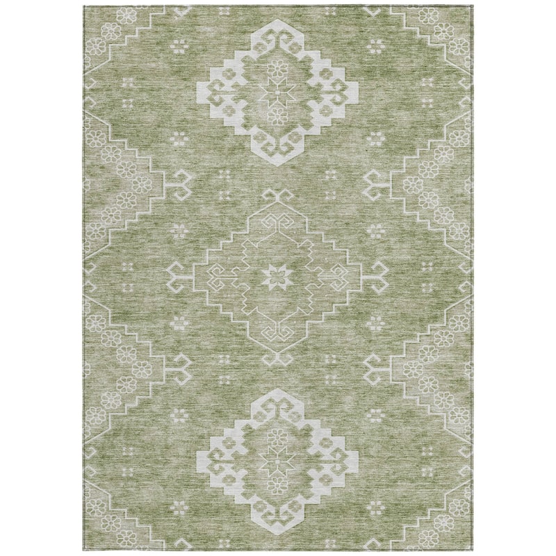 HomeRoots Medallion Traditional Rectangle Outdoor Rug