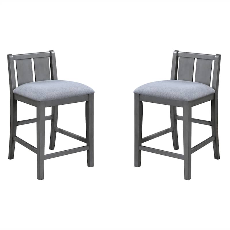 3-Piece Counter Height Dining Table with Shelves and 2 Chairs