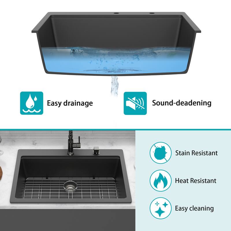 Granite Composite Workstation Drop-in Kitchen Sink