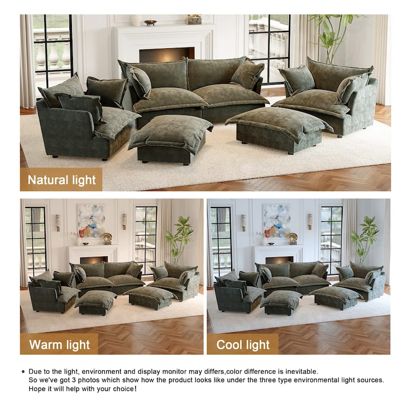 Cloud Chenille Upholstered Modular Sectional Sofa