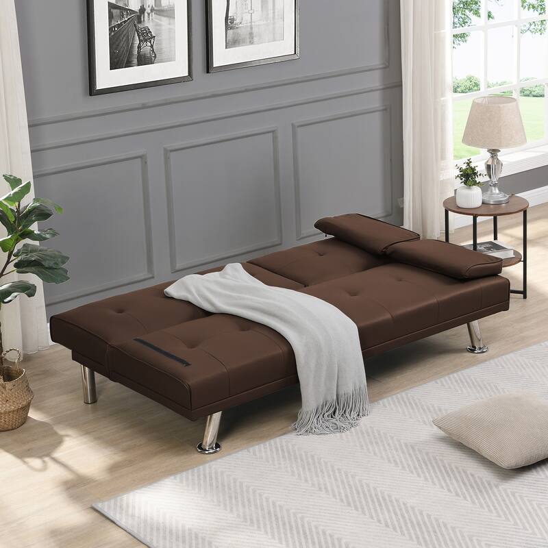 Sofa Bed with Armrest Two Holders