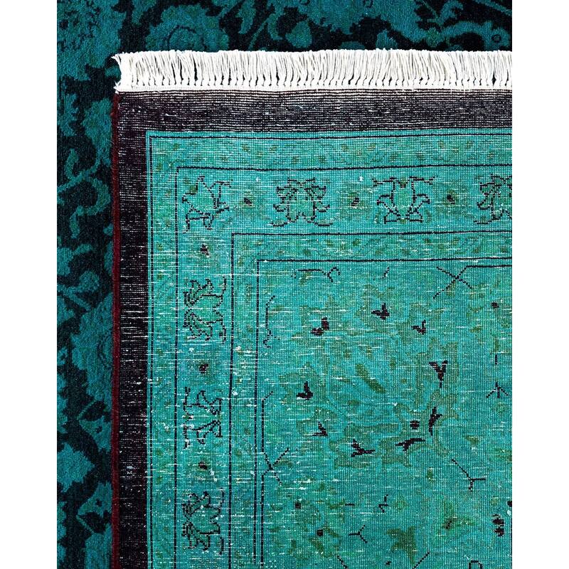 Fine Vibrance, One-of-a-Kind Hand-Knotted Area Rug - Blue, 9' 2" x 12' 1" - 9' 2" x 12' 1"