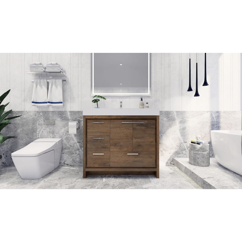 Dove 42'' Freestanding Vanity with Reinforced Acrylic Sink