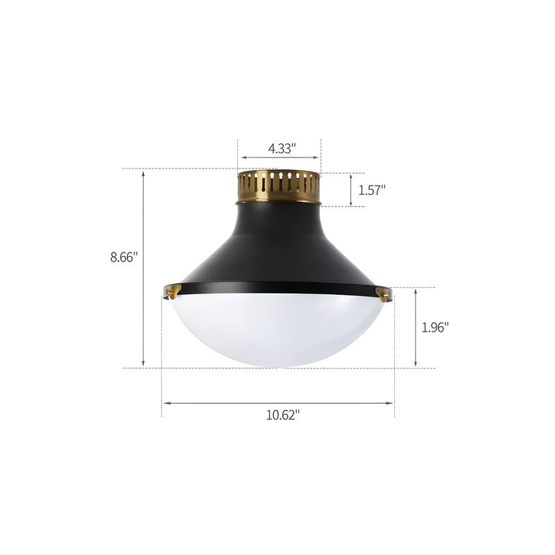 10 in.Collar Metal Round Bowl Flush Mount