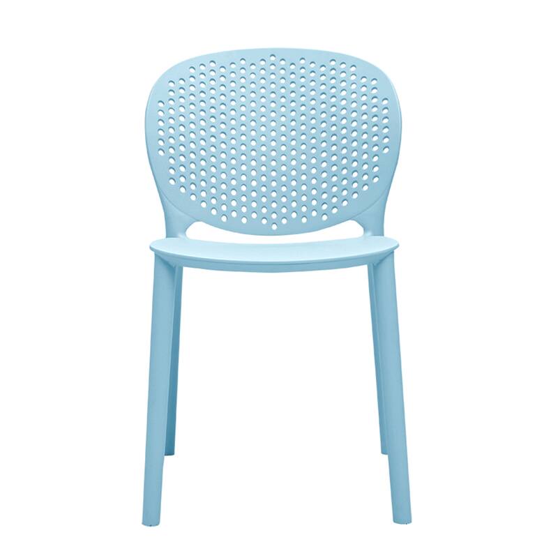 HomeRoots Set Of Four Aqua Blue Heavy Duty Plastic Juvenile Chairs - 14.00 in. x 23.00 in. x 16.00 in.