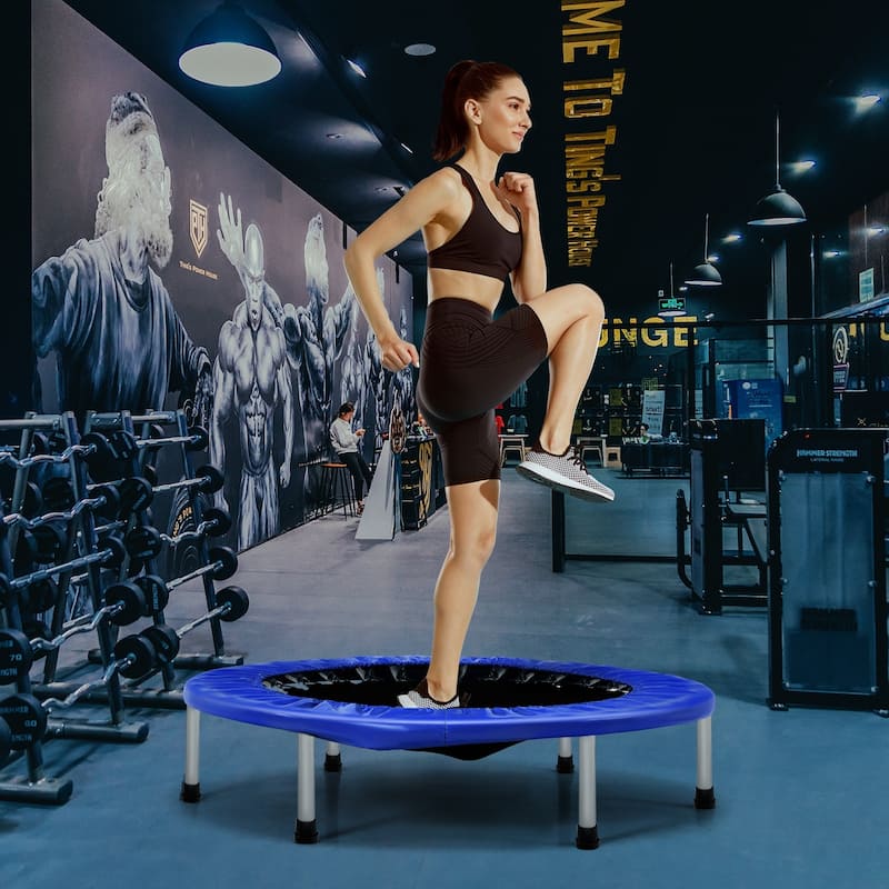 38" Foldable Trampoline with PP Jumping Mat and Anti-Scratch PVC Padding for Safety - 38"φ x 7.5"