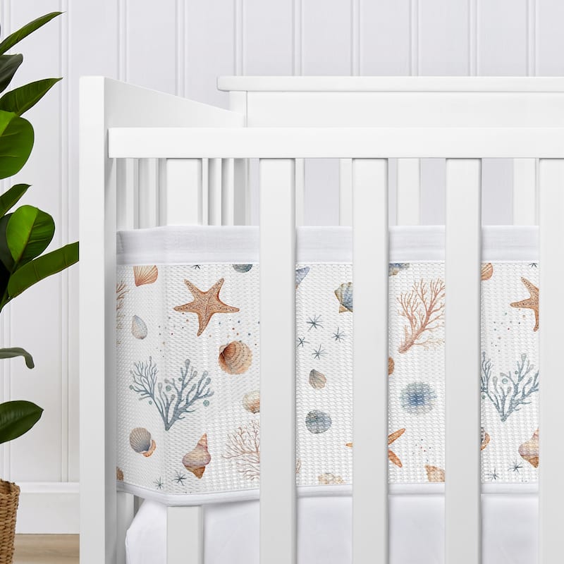 Sweet Jojo Designs + BreathableBaby Breathable Mesh Crib Liner Ocean Seashells Sea Boy, Girl, Unisex/Gender Neutral
